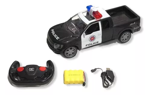 Carrinho Policia Controle Remoto Com Luz 6 Funções - 19 Centímetros