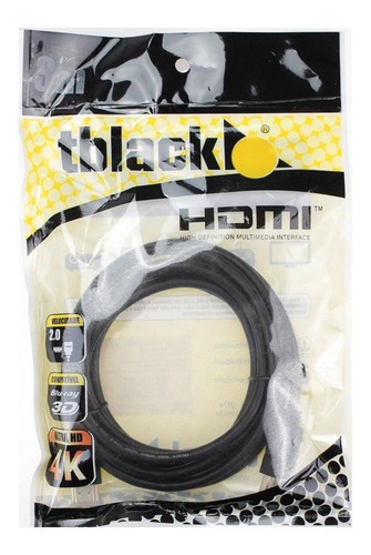 Cabo Hdmi 4k 2.0 3d Ultrahd 19 Pinos Chip 3 Metros Blindado
