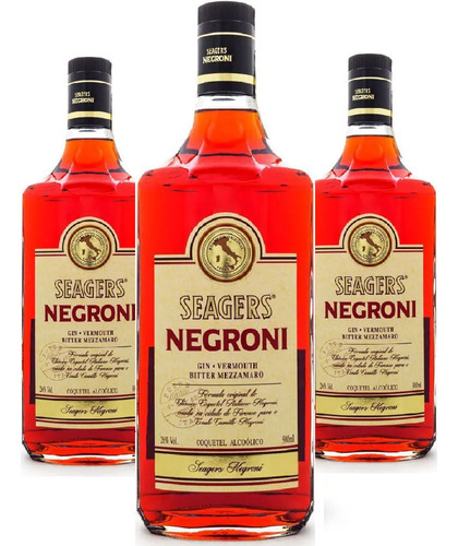 Gin Seagers Negroni 980ml (3 Unidades)