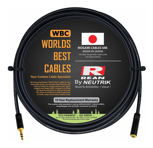 Cable Extension Para Auricular Ft Mogami Neutrik-rean Macho