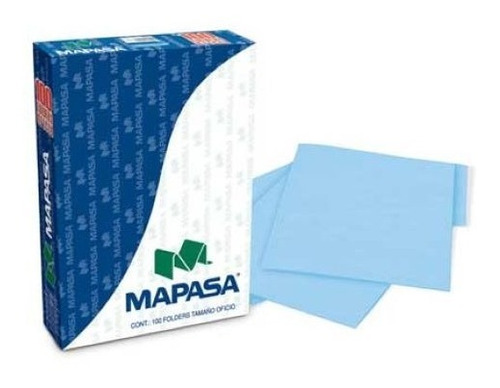 Folders Mapasa Pa0002 Azul Oficio C/100pzas /vc