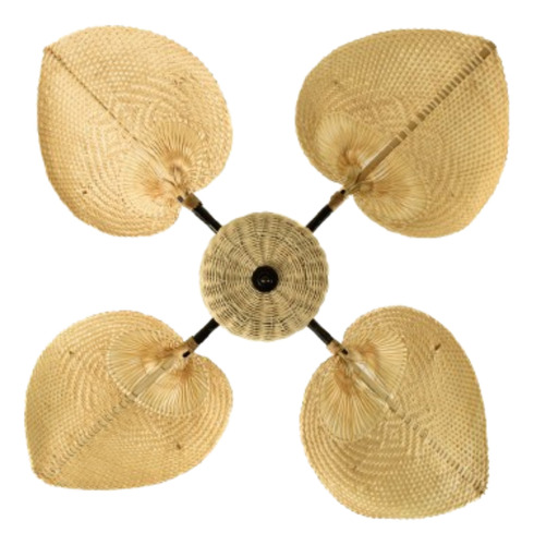 Ventilador Techo Palas Y Tapa Tejida De Rattan Natural Verona Gatti