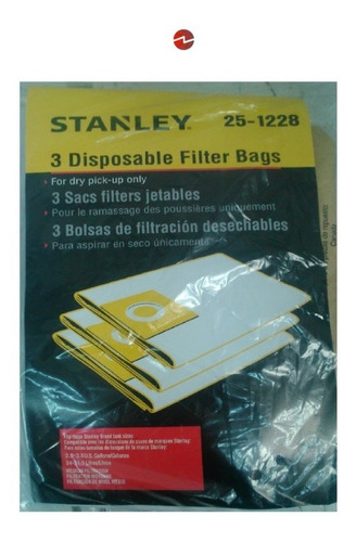 Bolsas 3 Aspiradora Stanley 251228 De Filtro En Seco