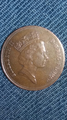 1989 Two Pence Error Doubled Die Obverse Reyno Unido....... (Usado)