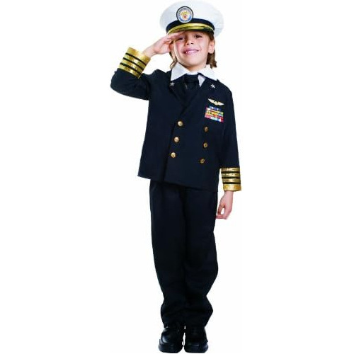 Disfraz De Almirante De Marina Niños, Uniforme De Capi...