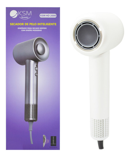 Ksm Beauty Secador Pelo Inteligente Rápido Hd 2000 Blanco 3c