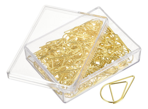 100 Sujetapapeles En Forma De Gota Con Caja De 1 Pulgada Par