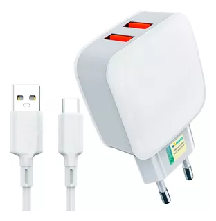 Carregador Turbo + Cabo Usb C Para Samsung Xiaomi Motorola