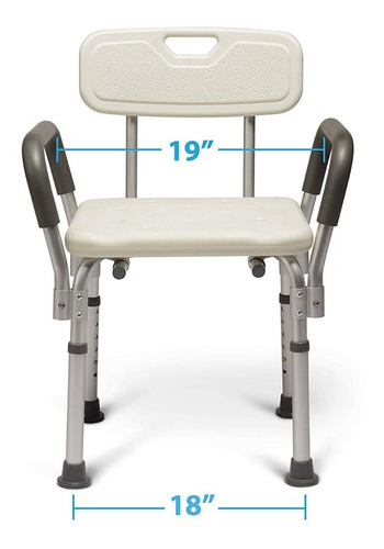 Medline Mds89745ra Silla De Regadera Con Reposabrazos Acolch