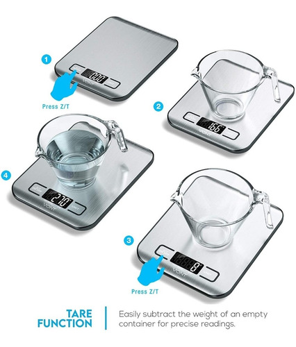 Imagen 4 de 7 de Báscula Digital Para Cocina Precisa Vont