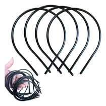 Comprar 12 Tiaras Arco Arquinho Fina Preta 5mm Para Encapar Forrar Cor Preto
