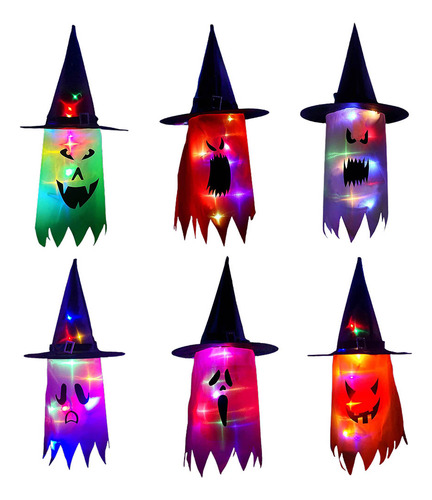 Lighted Ghost Witch Hats For Halloween Outdoor Yard