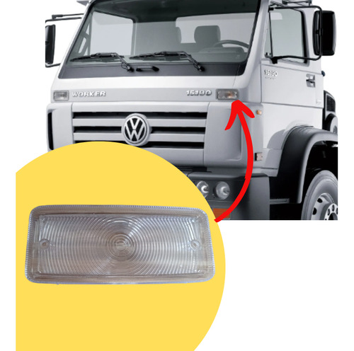 Par Lente Lanterna Pisca Frontal Cristal Vw Worker Delivery