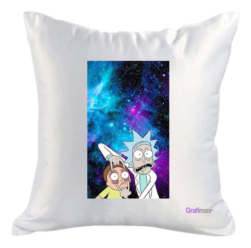 Cojín Blanco Felpa Rick Y Morty Galaxia 40x40 Grafimax