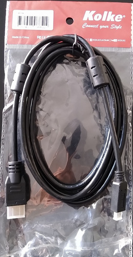 Cable Micro Hdmi Hdmi 1.8 Metros V1.4 Doble Filtro Tipo D.