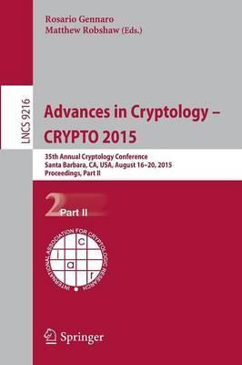 Libro Advances In Cryptology -- Crypto 2015 : 35th Annual...