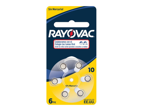 Imagen 1 de 9 de Pila Botón Rayovac N 10 Pila Auditiva 6 Unidades Audifono R