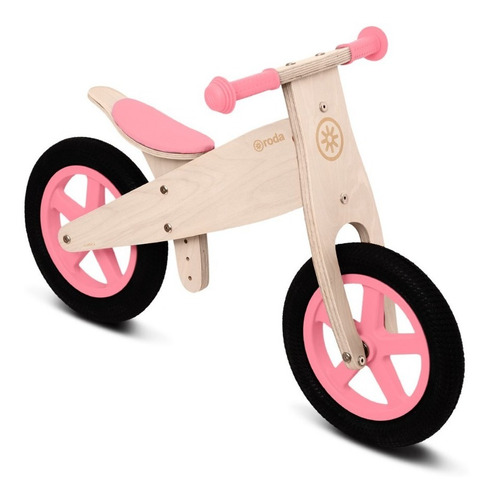 Imagen 7 de 7 de Bicicleta Aprendizaje Madera Rosada Roda Clasica Juguete