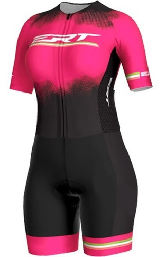 Imagem 1 de 5 de Macaquinho Ciclismo Fem New Elite Forro Gel Ert Pink Power