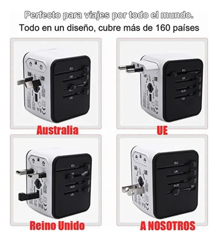Enchufe Adaptador De Viaje Universal Todo En Uno Internation
