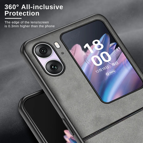 Funda Para Oppo Find N2 Flip Case Uso Rudo De Cuero Pu Lujo Anti-caída Bumper Para Mujeres Hombres