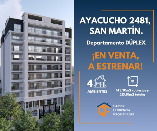 Departamento Dúplex 4 Ambientes, En Venta A Estrenar En Zona San Martin