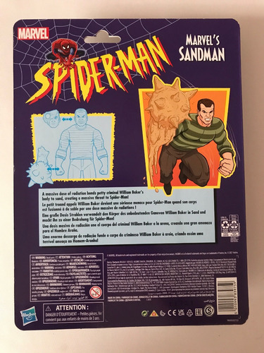 Sandman Marvel Legends Spiderman Animated Series Retro Hasbr (Usado)