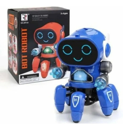 Robo De Brinquedo Dança, Canta, Show De Luzes Pronta Cor Azul Personagem Azul