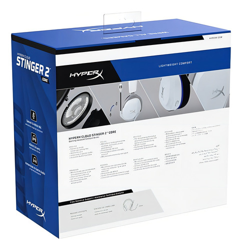 Headset Gamer Hyperx Cloud Stinger Core 2 Ps4/ps5 - Branco Branco