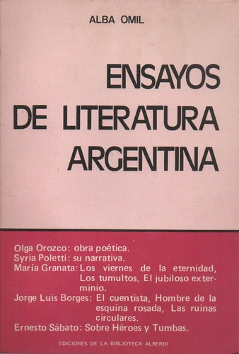 At- Lpe- Omil, Alba - Ensayos De Literatura Argentina