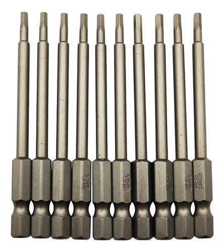 10 Brocas De Cabeza Hexagonal Allen H2.5 ( In) S2 De Acero M