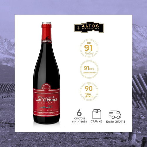 Imagen 3 de 5 de Vino Colonia Las Liebres Reserva Malbec - Caja 6 X 750ml