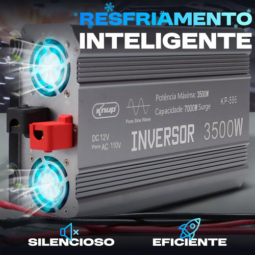 Inversor Conversor De Tensão Visor Led 3500w 12v/220v Knup