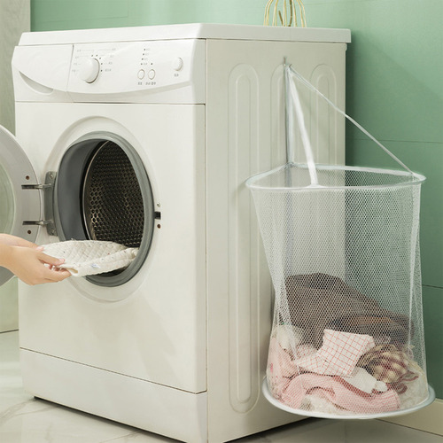 J Armazenamento De Roupas Malha Cesto De Roupa Dobrável Com