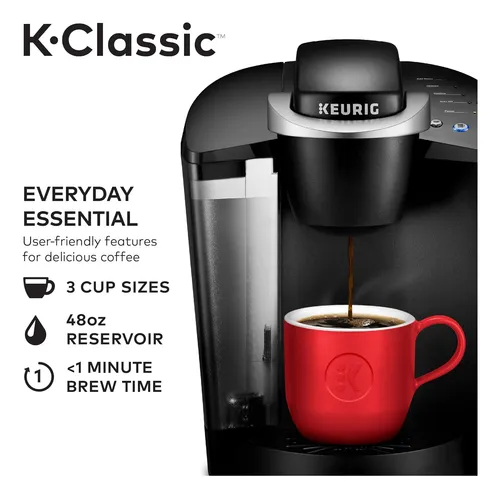 Cafetera Keurig K-classic, K-cup, 6-10 Onzas, Negra