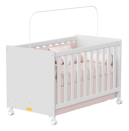 Jogo De Quarto Bebê Completo Berço E Cômoda Retrô C/ Colchão Cor Branco-rosa