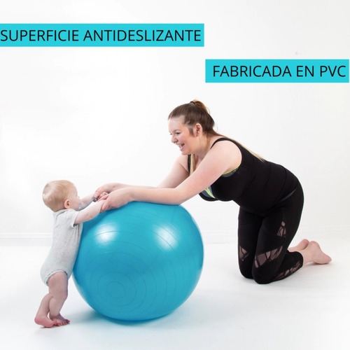 Pelota Yoga Esferodinamia 65 Pilates Fitness Con Inflador Celeste