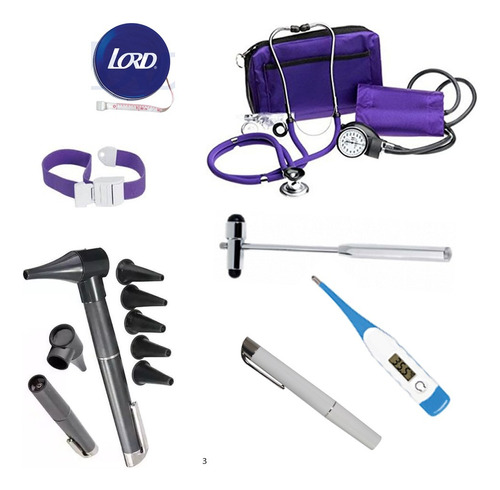 Tensiometro + Fonendoscopio + Otoscopio Y Otros Kit Medico 3