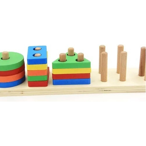 Tabla Didáctica 5 Figuras Geométricas Para Encajar Directo