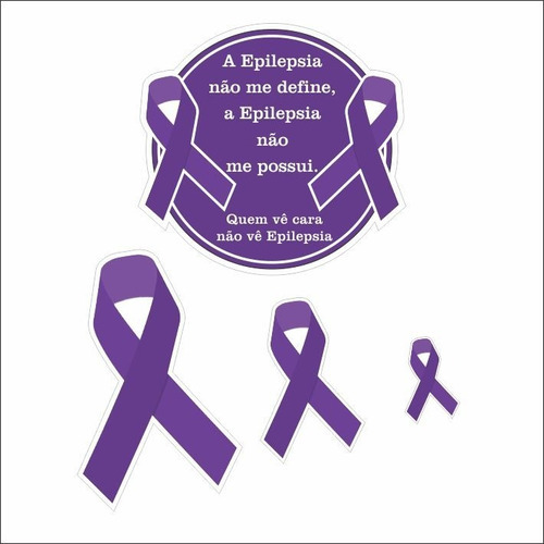 Adesivo Símbolo Epilepsia Para Carro Pcd - 4 Adesivo Sticker Cor Roxo