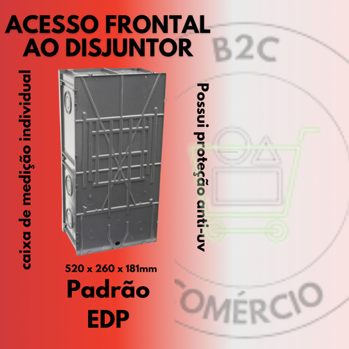 Caixa Relógio Luz Acesso Ao Disjuntor Frontal Padrao Edp