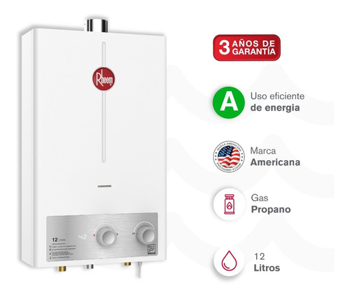 Calentador De Agua 12lt Gas Propano Tiro Forzado Rheem