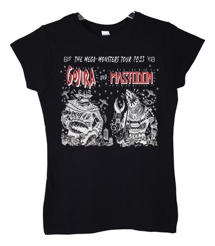 Polera Mujer Gojira Mastodon Mega M Chi 23 Metal Abominatron