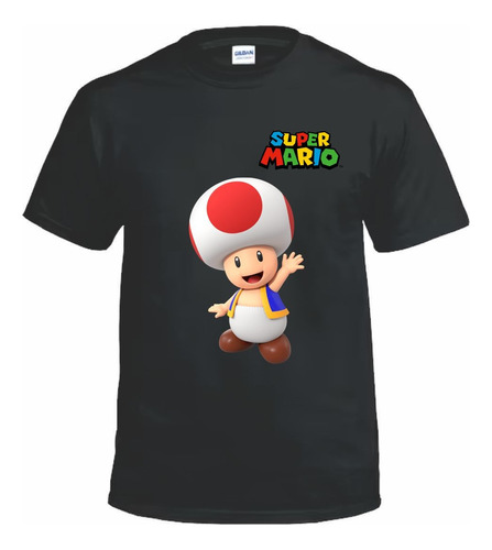 Remeras Super Mario Bros #14 Toad Saludando - Algodón