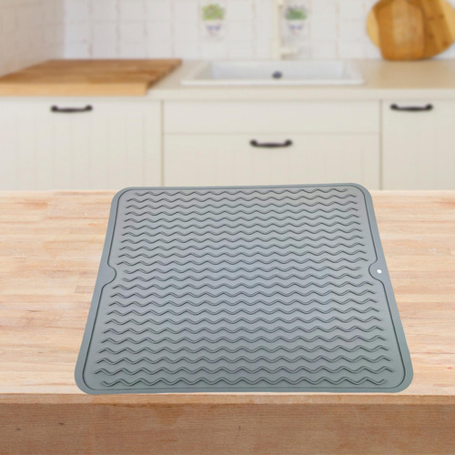 Tapete De Silicona Para Secar Platos, Tapete Gris Claro S