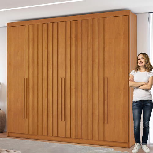 Guarda Roupa 6 Portas Com 4 Portas Ripadas 8 Gavetas Ei