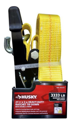 Imagen 2 de 6 de Husky Cincha Para Amarre 8 Mts. 2 PuLG. Doble Gancho