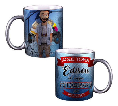 Taza El Mejor Fotógrafo Personalizada Plateada M533