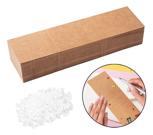 100x Papel Kraft Pendiente Tarjeta De Visualización