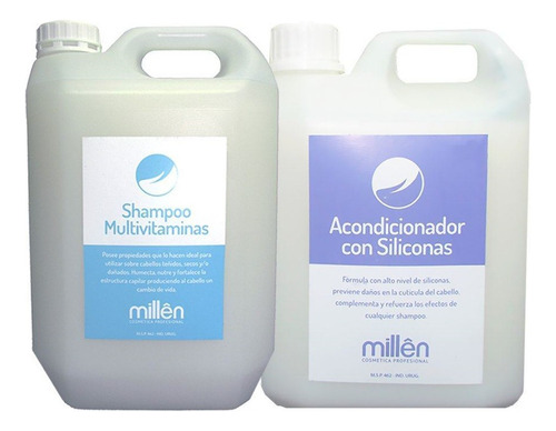  Pack Shampoo Vitaminas 5 Litros + Acondicionador 5l Limpieza